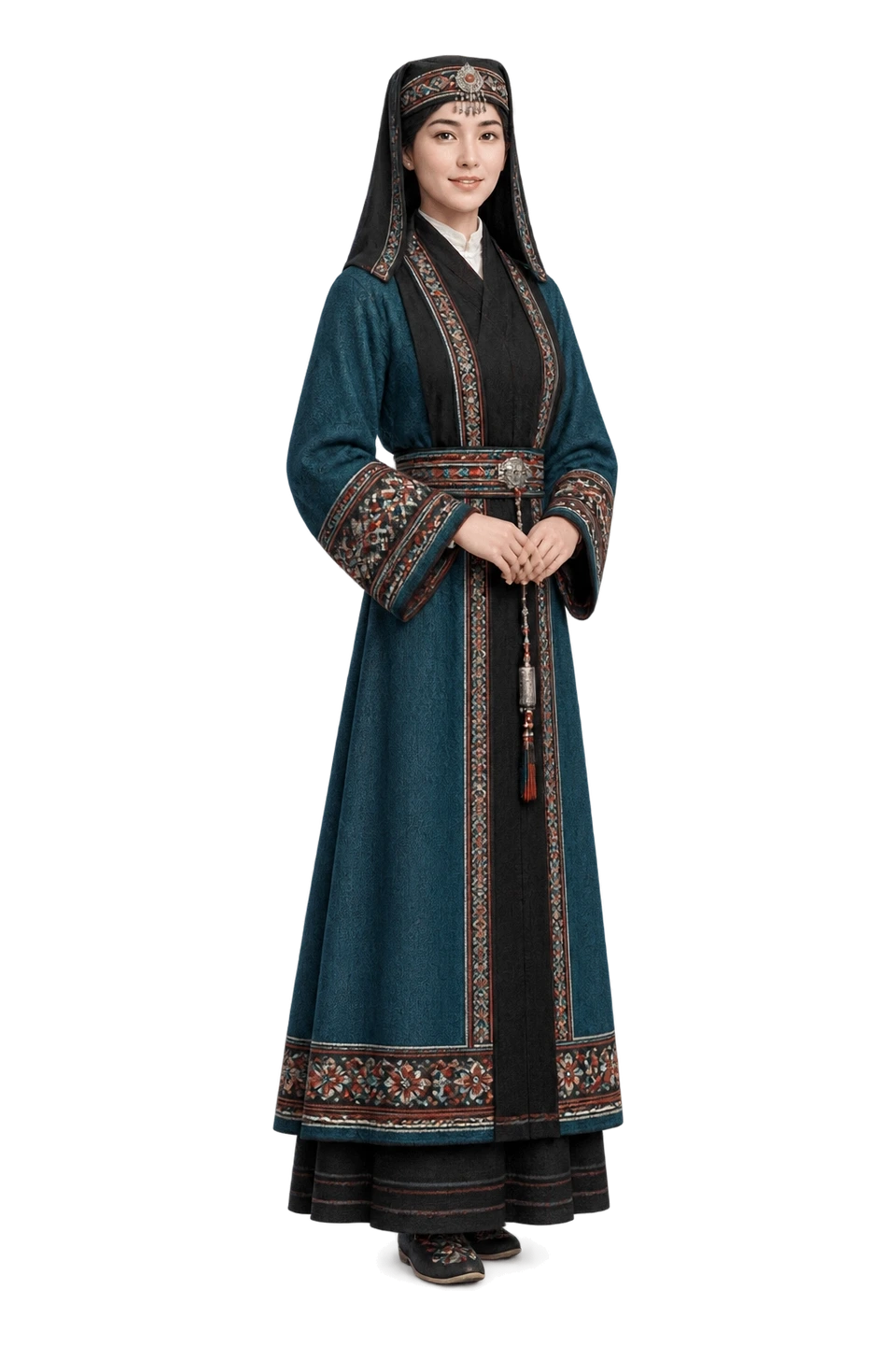保安族成年女性服饰 AI 3D 艺术示意