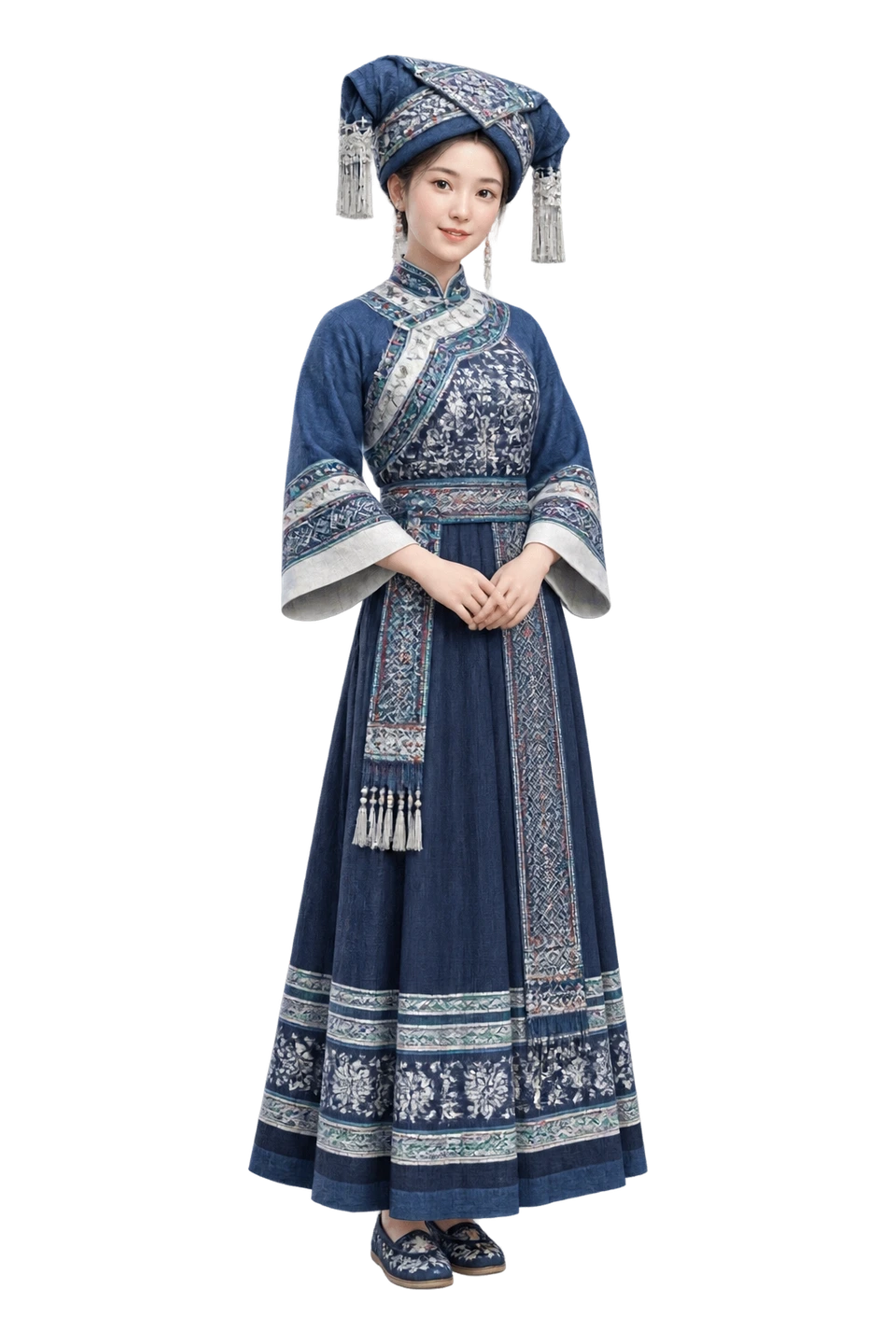 布依族成年女性服饰 AI 3D 艺术示意