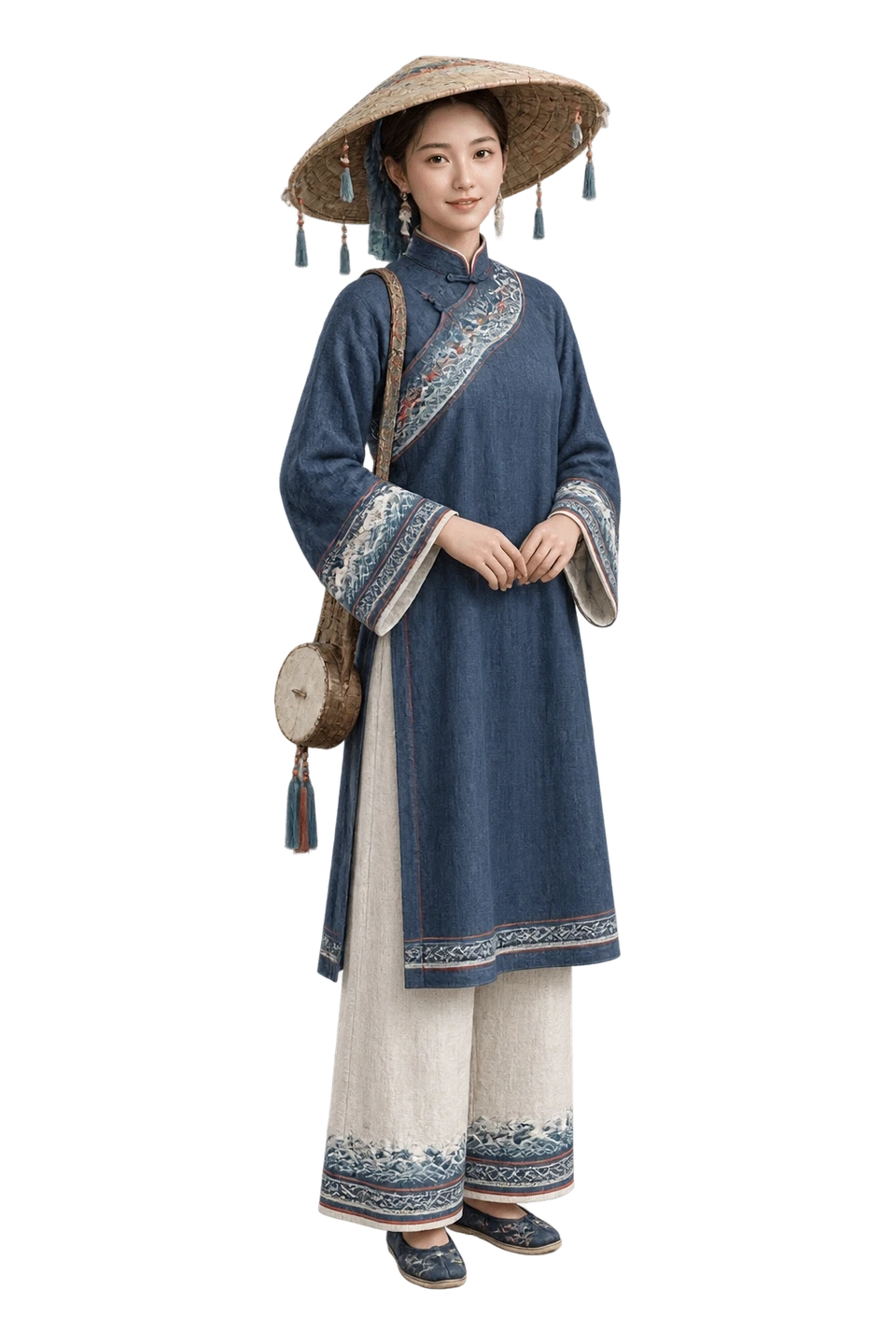 京族成年女性服饰 AI 3D 艺术示意