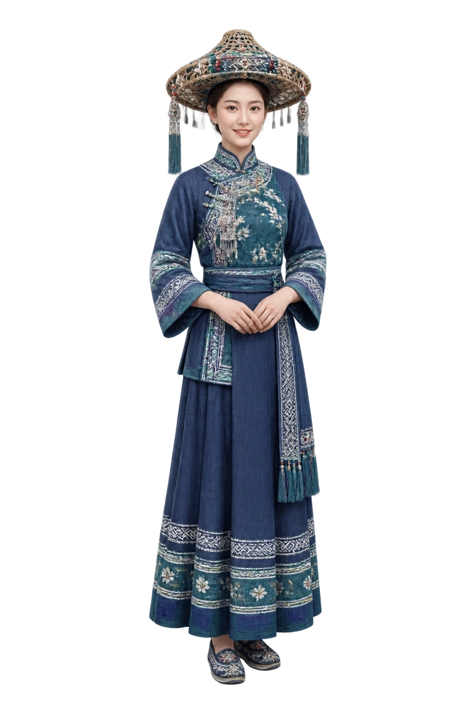 毛南族成年女性服饰 AI 3D 艺术示意