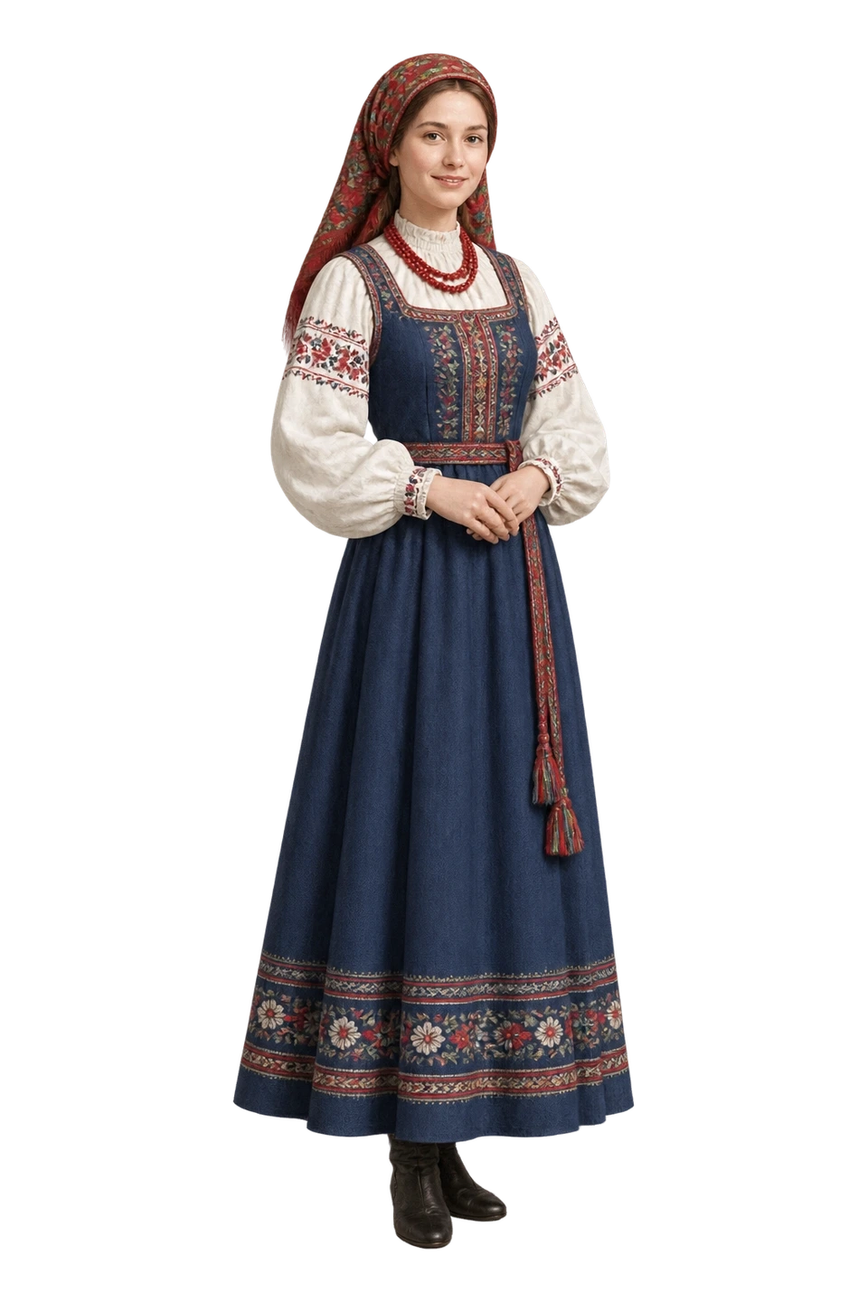 俄罗斯族成年女性服饰 AI 3D 艺术示意