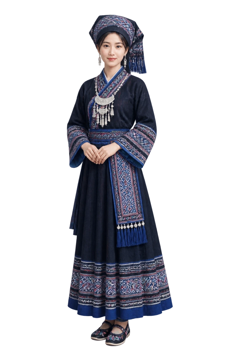壮族成年女性服饰 AI 3D 艺术示意