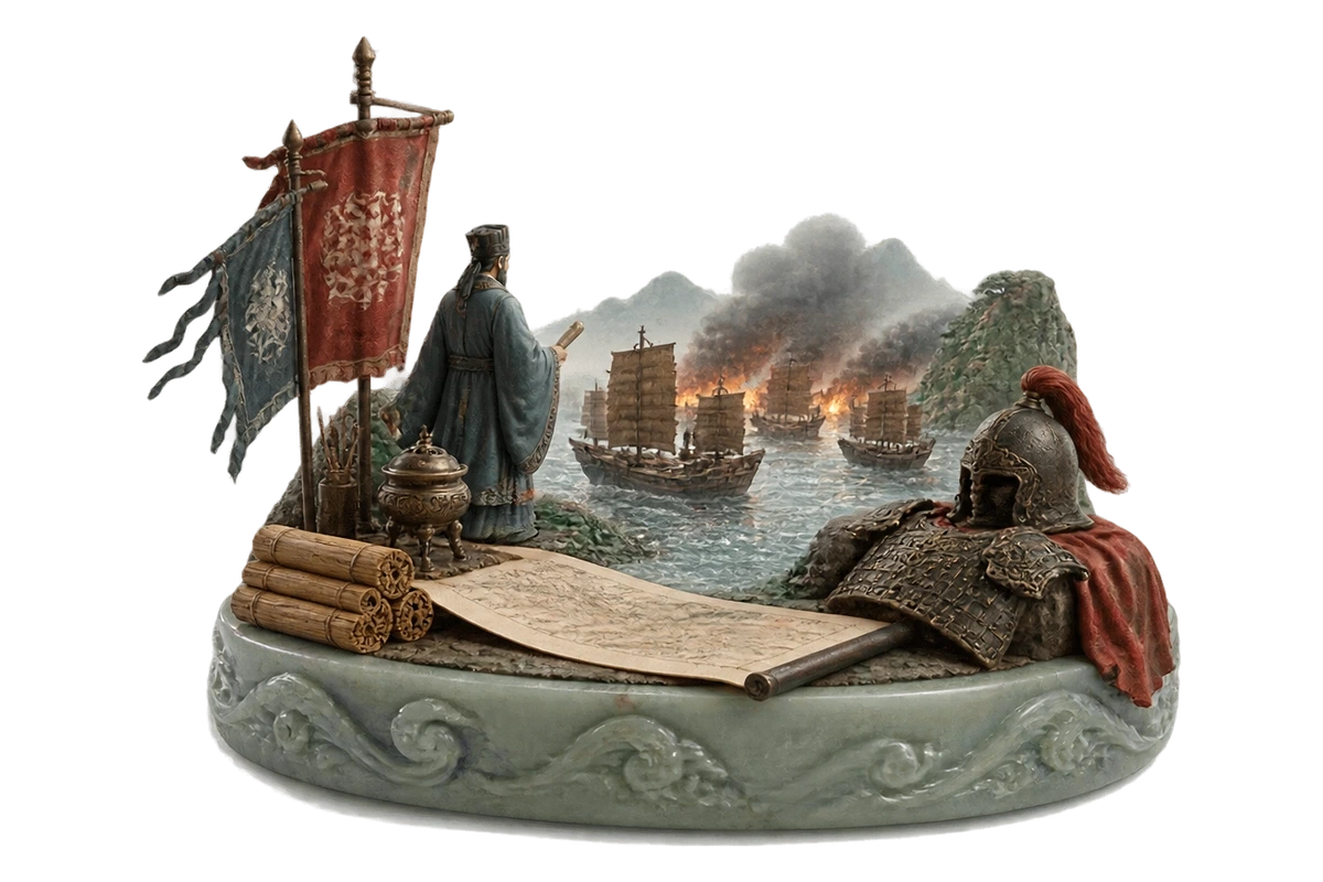 赤壁之战 · AI 3D 历史主题示意