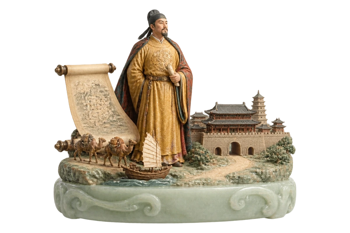 唐朝建立 · AI 3D 历史主题示意