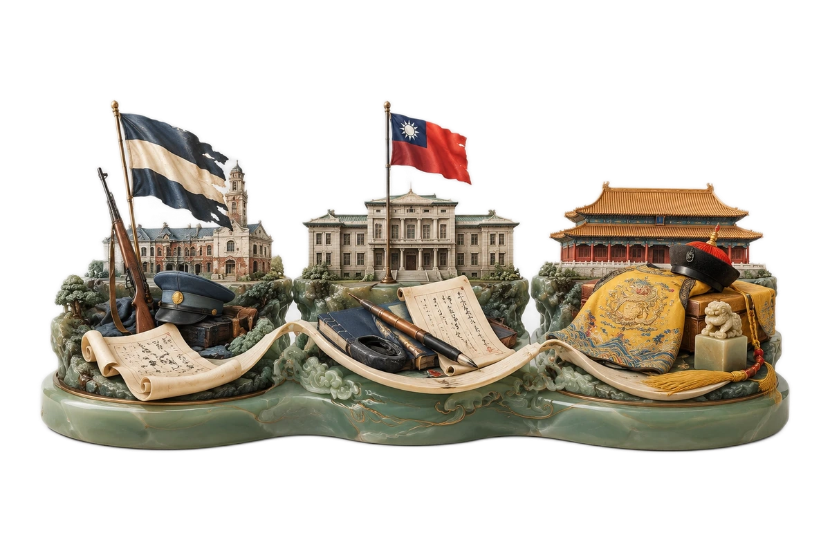 辛亥革命与民国建立 · AI 3D 历史主题示意